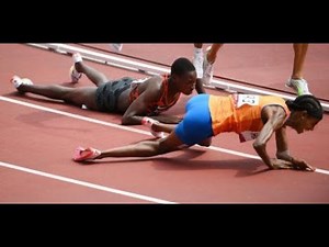 Dutch runner Sifan Hassan falls during women's 5,000m race and gets back up to win the gold medal