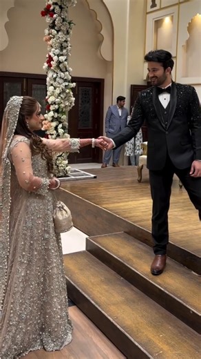 Handsome Groom & Beautiful Bride ✨ Walima Highlights 💍 #WalimaVibes #WeddingCouple