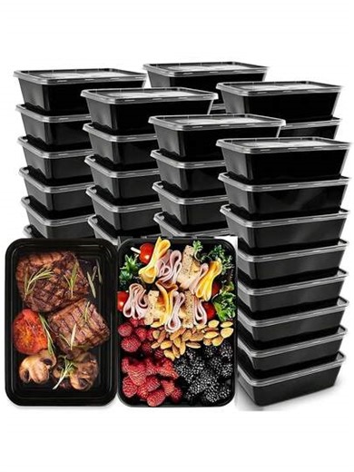 40pcs Leak-Proof Meal Prep Container Set (20 Boxes + 20 Lids) - 1000ml, Reusable, Stackable Food Storage Containers, Suitable For Outdoor Picnic, Home, School, Office, Travel, Back To School, Vacation, Camping, Fruit, Lunch, Dinner, Breakfast, Food Etc. Stackable Kitchen And Outdoor Food Storage, Organized Clean Kitchen, Convenient Outdoor Food Preservation Boxes | SHEIN