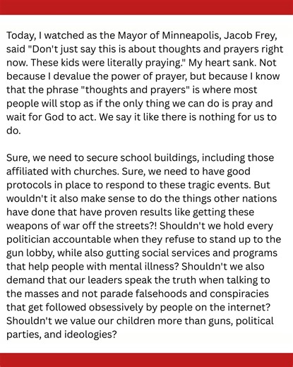 Our Senior Pastor, Rev. Dr. Brian Tillman, has issued a powerful call to prayer and action following the recent school shooting. His words are a challenge to people of faith and conscience everywhere. "We will never again vote for a political candidate, regardless of party, who does not stand firm against the gun lobby and against weapons of war on our streets." We stand with Pastor Brian in his commitment to support organizations like Sandy Hook Promise and, most importantly, to support our loc