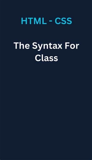 The Syntax for Class in html css coding #coding #css #htmlcss #codebase #cssfilters