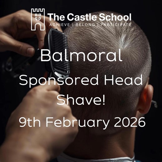 Seth in 10G is stepping up for Dementia UK by doing a sponsored head shave on Friday 9th February, live on the Old Hall stage at lunchtime. Dementia affects millions of families and this is Seth’s way of helping make a difference. The challenge? The more money raised, the more hair he will shave off! Please donate and support this incredible cause 💙✂️ https://www.justgiving.com/page/balmoral?utm_medium=FR&utm_source=CL | The Castle School