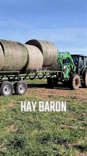 Load a Hay Baron inline bale trailer #haytrailer #farming #hayfarmer #cattlehay