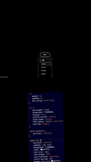 how to create a magic menu button using html css and javascript #javascript #css #html