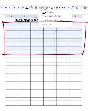 Cách gộp ô trong Google Trang tính