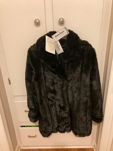 Vintage Dennis Basso Black Faux Fur Coat , NEW With Tags, Size L - Etsy