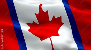 Canadian Duality waving flag. National 3d Canada Unity flag waving. Sign of Canadian Duality seamless loop animation. Canadian Unity flag HD resolution Background. Canadian Duality flag Closeup 1080p Stock Video