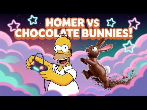 Homer Fights Evil Bunnies in a Candy Land!