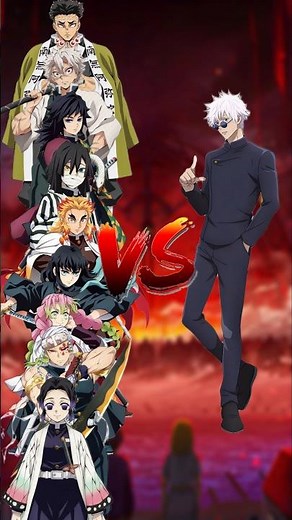 Gojo vs All Hashira 🔥 | Who Wins? | Jujutsu Kaisen vs Demon Slayer #shorts#demonslayer #gojo #anime