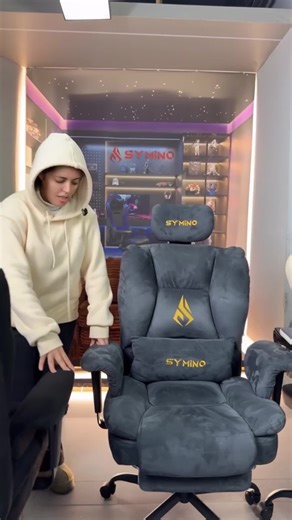 Symino Ergonomic Gaming Chair with Footrest, Adjustable Swivel Video Game Chair