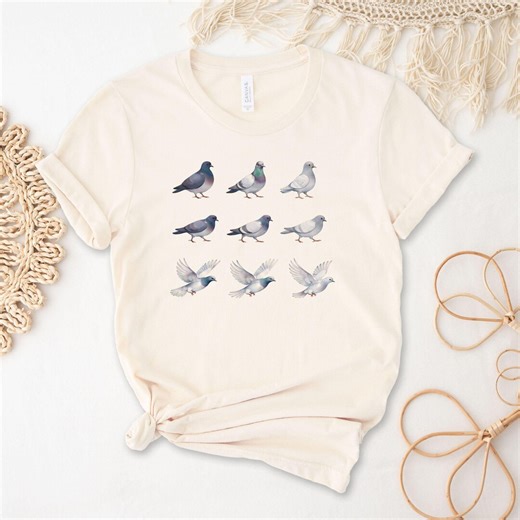Pigeon Shirt Bird Lover Gift Cute Pigeon T-shirt 3x3 Birds Aesthetic Nature Animal Tee Wildlife Lover Gift Unisex Graphic Tee - Etsy