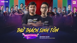 997K views · 199 shares |  THỬ THÁCH SINH TỒN TẬP 2: NẾM MÙI CHUA CAY   Như đã hẹn với các bạn. Phần 2 của Thử Thách Sinh Tồn chính thức “ra lò”.  Cùng xem 3 đội trưởng Sarang, Gao Bạc, Lưu Trung và đồng đội của mình sẽ thực hiện những thử thách kế tiếp thế nào, hình phạt cho những đội thua cuộc sẽ ra sao nhé ! #FreeFire #ĐấuTrườngSinhTồn2019 | Free Fire Esports VN | Facebook