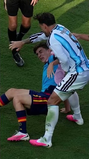 Argentina's Paredes pushes Gavi to ground, overshadowing Spain's full-time celebrations