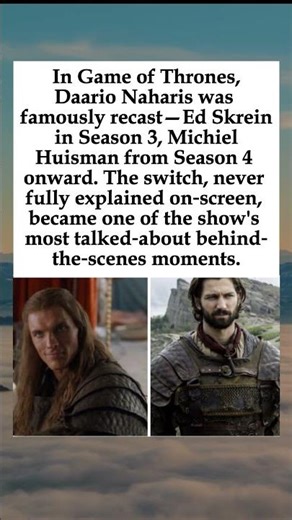 Daario Naharis: The 'Game of Thrones' Character Who Changed Faces Between Seasons #shorts