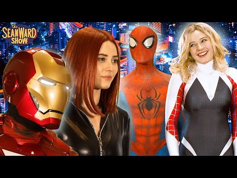 SPIDER-MAN & IRON MAN vs SPIDER-GWEN with BLACK WIDOW - Epic Superhero Parody! The Sean Ward Show