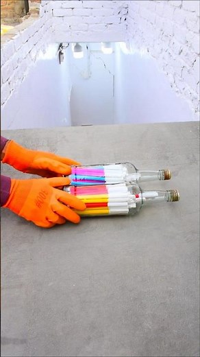 🌈 Color Explosion! Breaking Bottles Filled with Rainbow Colors 💥 Satisfying ASMR #shorts #asmr