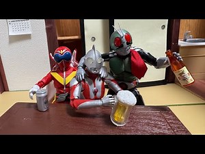 【ＡＩ動画】AIでフィギュアを動かしてみた。ウルトラマン 仮面ライダー アカレンジャー【だらしない特撮ヒーロー】