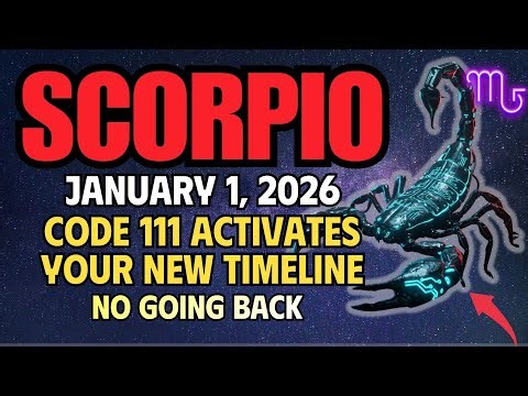 Scorpio, January 1, 2026 - Code 111 Activates Your New Timeline (No Going Back)