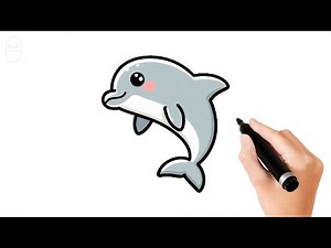 How to Draw a Cute Dolphin 🐬 Simple and Easy Tutorial