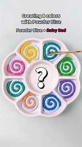 creating 8 colors with powder blue! Which was your favorite? Satisfying color mixing ASMR | Dalton James