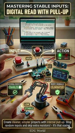 Mastering stable input DigitalRead PULLUP #arduino #arduinolove #arduinoproject