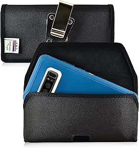 Turtleback Belt Clip Case Compatible with Samsung Galaxy Note 8 Fits w/OB Defender or Bulky Cases, Black Holster Nylon Pouch with Heavy Duty Rotating Belt Clip Horizontal