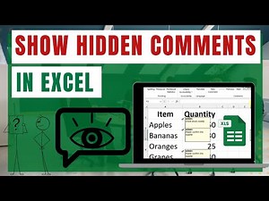 How To Show Hidden Comments In Excel #excel #exceltutorial #exceltips
