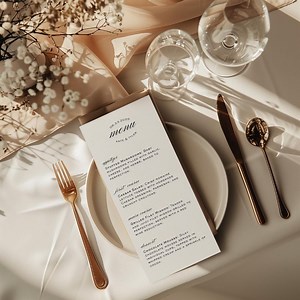 Elegant Modern Wedding Menu Template - Customizable Canva Menu - Printable Wedding Menu - Instant Download - Digital Wedding Template - Etsy