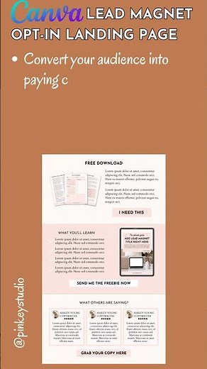 Lead magnet opt-in landing page | Customizable Canva Template | Read Description
