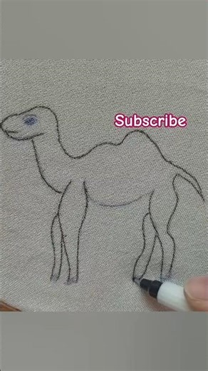 How to embroider a Camel for Eid 🌙🐪#shorts #howto #eiddress #handembroidery