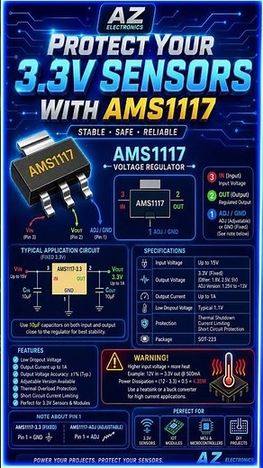 Protect Your 3.3V Sensors with AMS1117 | Easy Voltage Regulator Guide