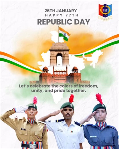 National Cadet Corps on Instagram: "On the proud occasion of the 77th Republic Day, the Director General NCC, Lieutenant General Virendra Vats, YSM, SM, VSM, along with all ranks, civilian staff and NCC cadets, extends heartfelt greetings to every Indian. Rooted in the timeless motto “Unity and Discipline,” the National Cadet Corps proudly reaffirms its unwavering commitment to nation-building, youth empowerment, leadership and service. Together, we celebrate the indomitable spirit of a sovereig