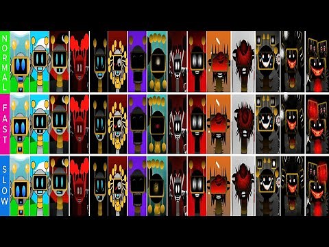 Mix All Fun bot (Robot) Phase 1-15 in Sprunki Incredibox | Normal vs Fast vs Slow