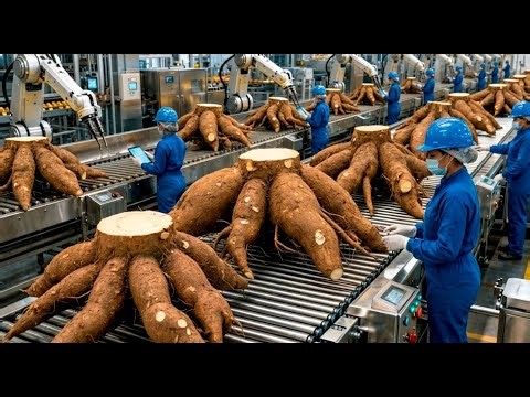 Inside a Massive Tapioca Starch Factory: Cassava Root to White Powder [Full Process]
