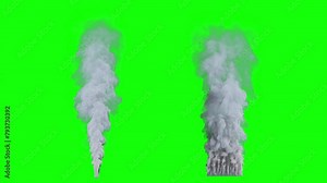 Looping thin smoke rising up. 3D generated animation fx. Has a green screen for easy compositing.