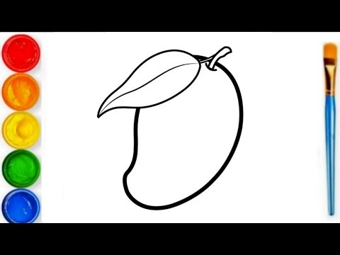 How to Draw Mango 🥭 for Kids #mango #mangodrawing #mangofruit