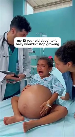 My 10-year-old daughter's stomach started growing uncontrollably, and she said she felt something moving inside until... #pregnant #illness #tumor #teacher