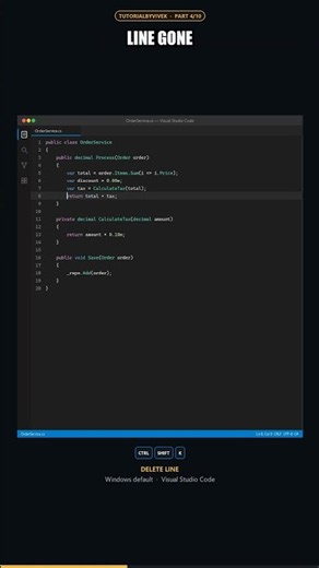 Ctrl+Shift+K in VS Code: Delete a Line Fast || Delete a Whole Line in VS Code. No Selecting.