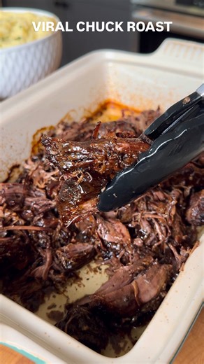 VIRAL CHUCK ROAST✨ my most popular recipe for good reason! I’ve received 100s of messages from you about how this recipe has become a staple in your family’s dinner routine 🥹 Some of you are making it WEEKLY and I’ve gotten so much feedback specifically that your kids are loving it - which makes me so happy! Let me know in the comments how YOU enjoy this easy recipe and share it with someone you think would love this crowd-pleasing chuck roast! Ingredients: 1 boneless beef chuck roast (about 4 