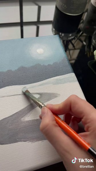 “Silence.” #fineart #painting #process #snow #artistsoftiktok #acrylicpaint