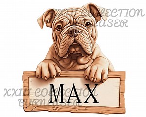Laser Engraving PNG File: 3D Illusion Bulldog Wall Art, Wood Decor, Lightburn Engraving File, Custom Dog Gift, Personalized Dog Art , 3d Art - Etsy