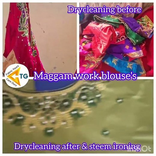 maggam work blouse's dry cleaning before & after difference