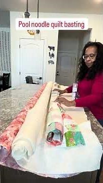 Quilt basting with pool noodles