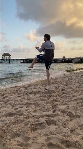 The Okinawan distraction technique of kicking sand into the enemy's face and eyes.