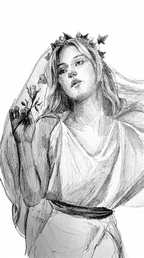 It's much better to add an hour and restart than to be stuck with a painting you aren't happy with forever. I'm much happier about the size now. Since this painting depicts Flora, the goddess of flowers, it's very important that she doesn't feel restricted in the canvas, and her being so close to the edge really made her feel trapped in there. Now there's also a little more room to show the orange trees and flowering blossoms im going to add to the background too. • • • #oilpainting #classicalar