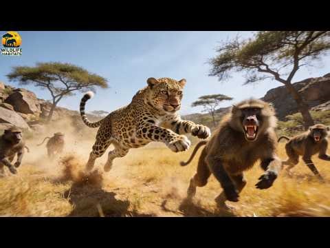 A dramatic confrontation between baboons and leopards: The most brutal battle for survival in nature