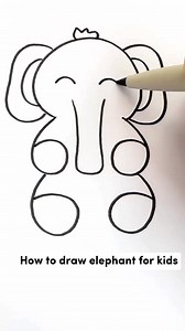 How to draw elephant for kids | Monica Aguilar
