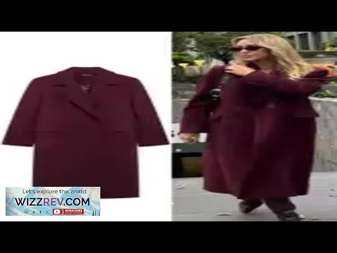 Women Burgundy Woolen Coat Double Breasted Long Sleeve Lapel Jacket eBay