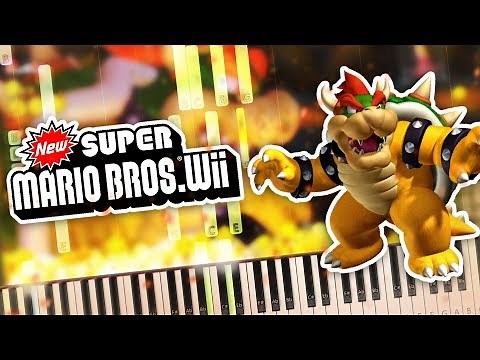 New Super Mario Bros. Wii - Final Boss Phase 2 Theme Piano Tutorial Synthesia