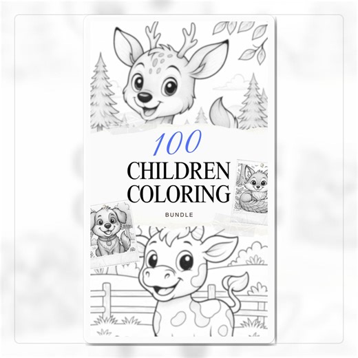 Printable Animal Coloring Pages for Kids Set of 100 Bold Black Outlines PDF - Etsy